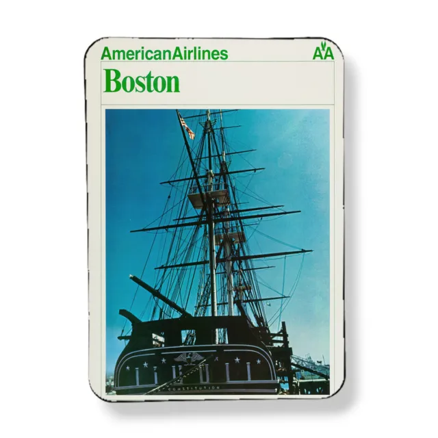 Boston Magnet Vintage 1970's Airline Travel Poster Art Print Sublimated 3"X4"