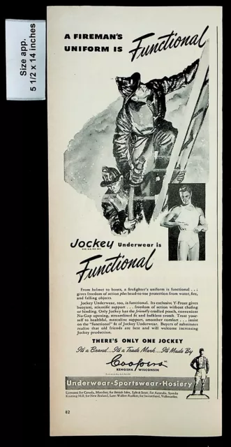 1949 Jockey Men's Underwear PRINT AD More College Men Want Classroom  Comfort