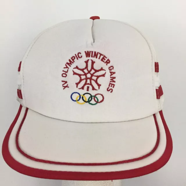 Vtg XV Olympic Winter Games 3 Stripe Cap 1988 Calgary Logo Snapback Baseball Hat 3