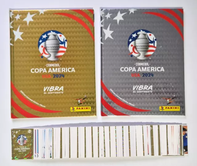 2 ALBUMS COPA America USA 2024 Panini HARD COVER + 1 Sticker Full Set