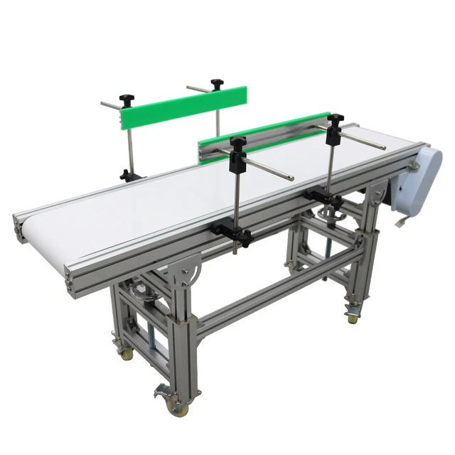 59"x 11.8" Electric Belt Conveyor Transport Machine Smooth PVC Belt Double Fence