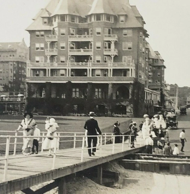 Atlantic City Boardwalk Photo c1912 Vintage Snapshot Women Men New Jersey H351