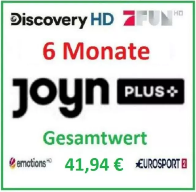 Joyn plus Joyn+ 6 Monate Gutschein 41,94 - ähnlich wie Waipu Zattoo Ultimate TV