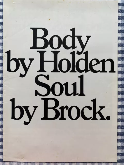 Original Peter Brock HDT Body By Holden. Soul By Brock. Brochure VK SS