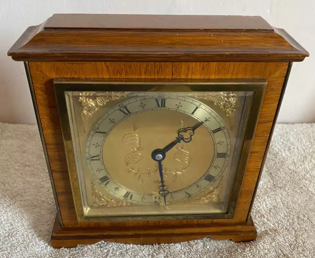 Vintage Elliott Mantel Clock Wooden London England Working Quality