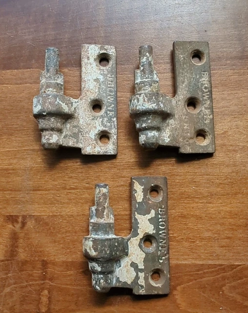 Lot of 3  ANTIQUE CAST IRON VICTORIAN LIFT OFF SHUTTER HINGE Pintels Browne's