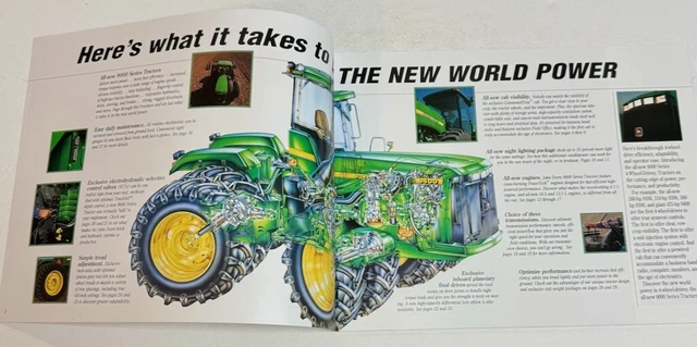 New John Deere 9000 Series 4 Wheel Drive Tractor Brochure Near Mint