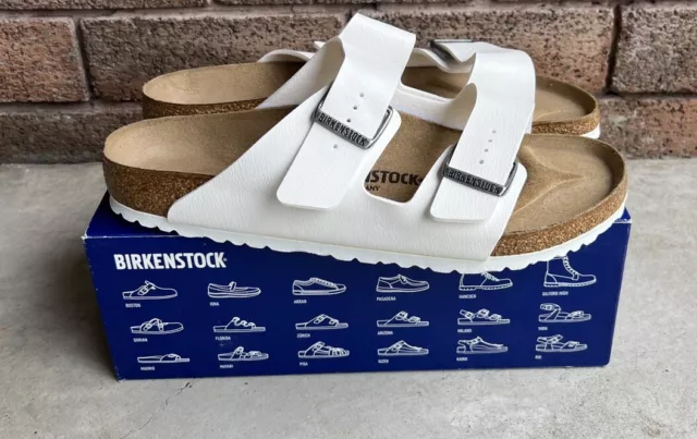 Birkenstock Arizona Mens White Sandals Soft Footbed Us 11 Eu 44 Regular Width