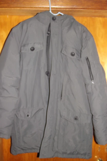 OLD NAVY Junior Mens Insulated Hooded Puffer Jacket Coat Size Large Gray