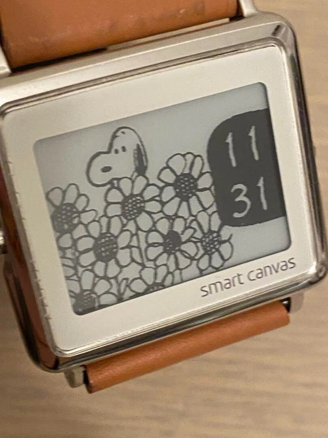Seiko Epson Smart Canvas Snoopy Peanuts Digital E-ink Quartz Watch Japan Rare