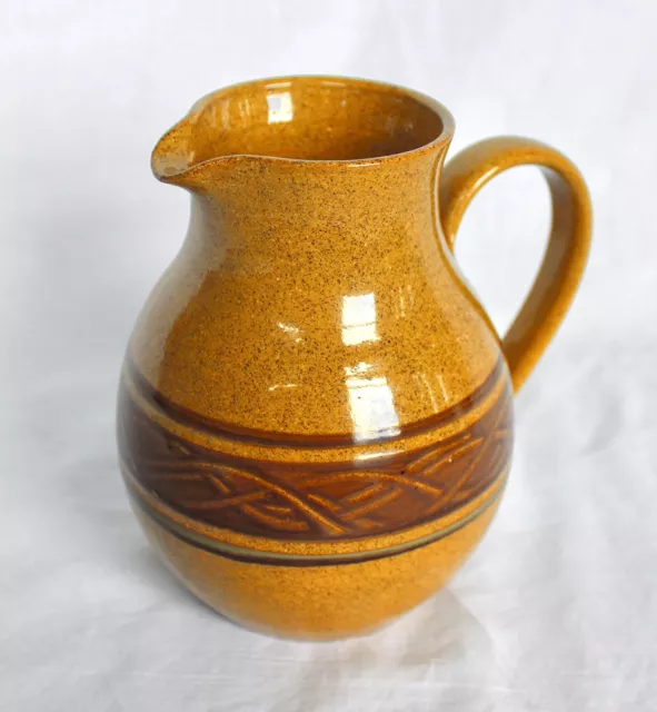 Vintage 'Celtic Band' Brown HOLKHAM Studio Pottery Jug ca. 1960 by Cyril Ruffles