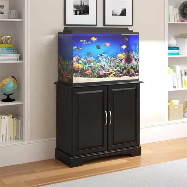 29-37 Gallon Aquarium Stand 2 Doors with 2 Adjustable 2 Fixed Storage Shelves