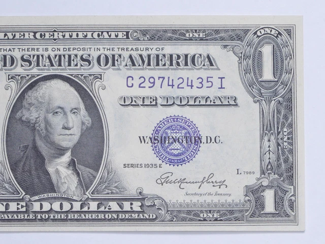 1935-E Silver Certificate $1 Blue Seal - Uncirculated US Paper Money *0617