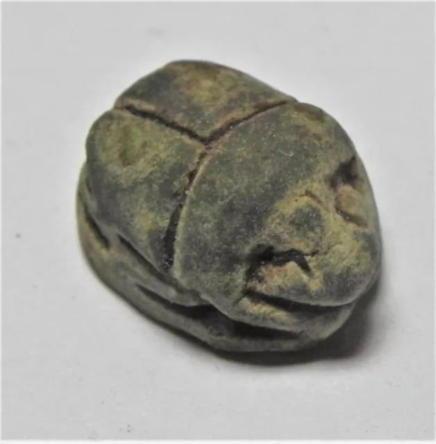 Zurqieh -Af2033- Ancient Egypt , New Kingdom Stone Scarab. 1400 B.c 2