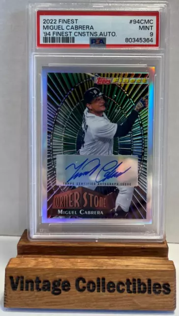 2022 Topps Finest Miguel Cabrera Cornerstone Auto /99 Detroit Tigers Hof Psa 9