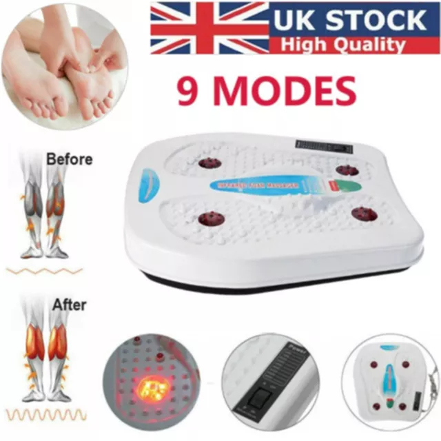9 Modes Feet Massager Heated Foot Leg Vibration Blood Circulation Booster UK HOT