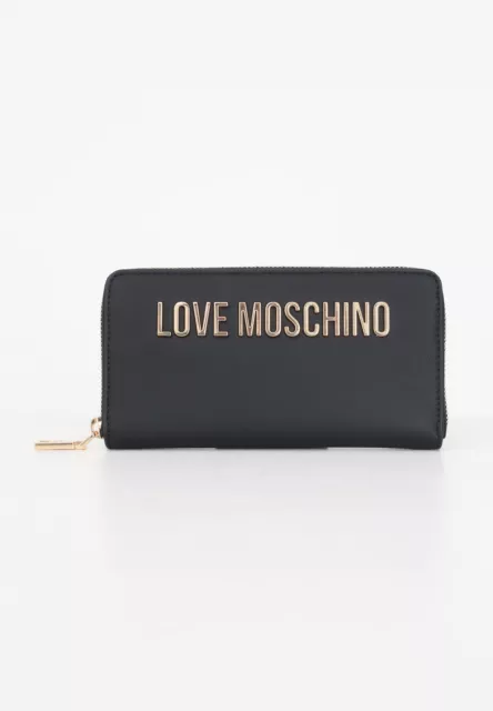 LOVE MOSCHINO Portafogli Donna Nero  Portafoglio nero da donna lettering metallo