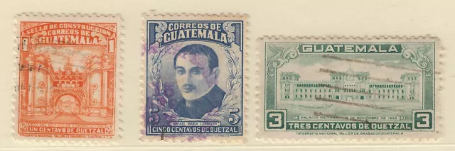 Guatemala 1943-4 three issues o/FU SG 425-7