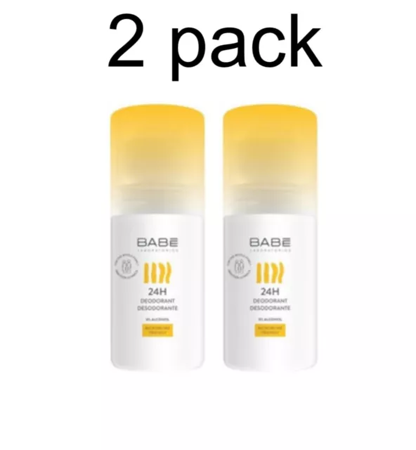 2x BABE BODY 24H roll on deodorant for sensitive skin 50ml / 1.7fl. oz