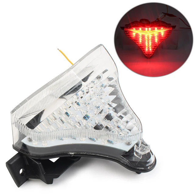 HTTMT MT194- Motorcycle Clear Led Tail Light Brake Light With Integrated Turn