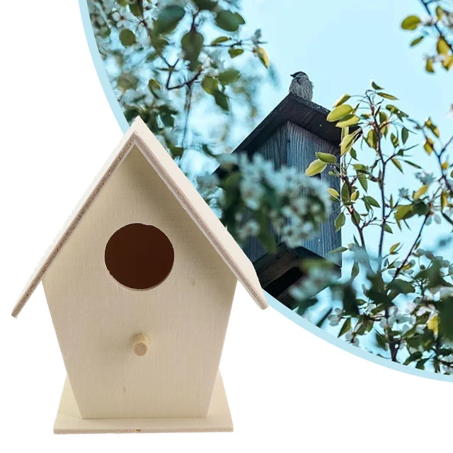 Nichoir à Oiseaux En Bois 16x10x13cm - À Assembler Soi-Même - Abri Pour Oiseaux Sauvages - Décoration Jardin