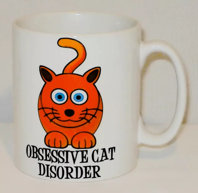 Obsessive Cat Disorder Mug Can Personalise Funny Animal Lover Farmer OCD Gift