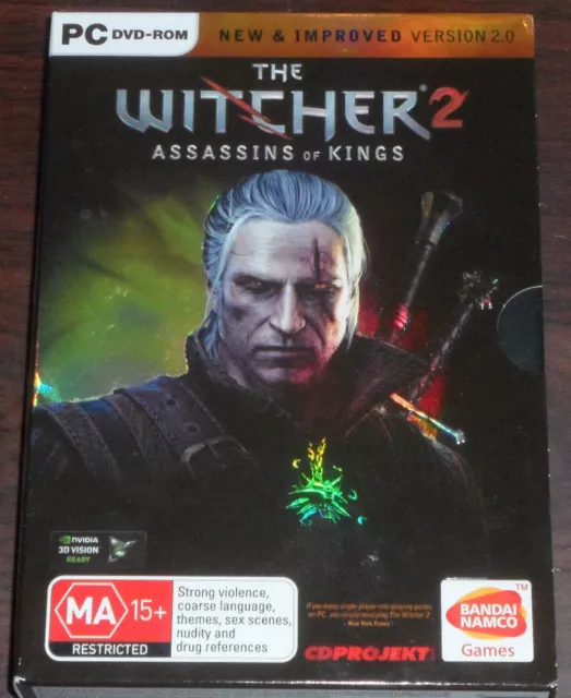 THE WITCHER 2 Assassins of Kings PC DVD-ROM Box Set Disc Perfect Condition  + Map