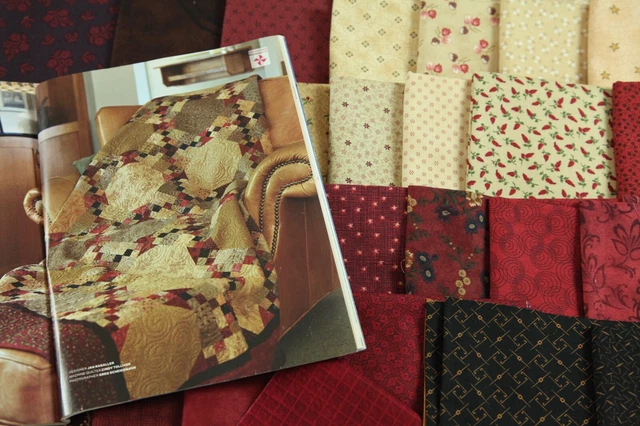 Kit de Edredón Apple Crujiente 70 x 78 Scrappy Country Patchwork Rojo Crema Marrón Revista