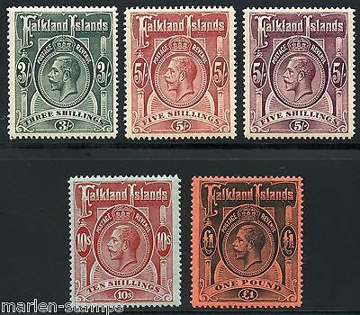 Falkland Islands Scott #36/40 STANLEY Gibbons #66/69 & 67a Postfrisch LH
