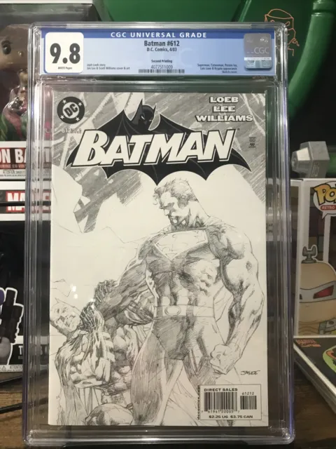 Batman 612 cgc 9.8 Jim Lee Sketch Cover Superman Second Printing