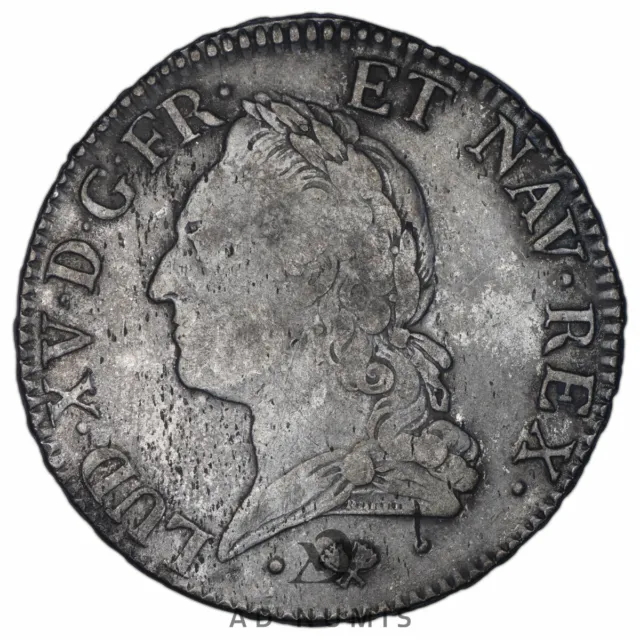 France Écu 59986oz Louis XV à la vieille tête Bayonne Silver Coin Royal