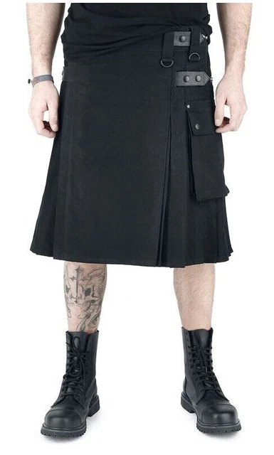 Cinturini da uomo in cotone nero, pelle, kilt Fashion Sport Utility, taglie regolabili