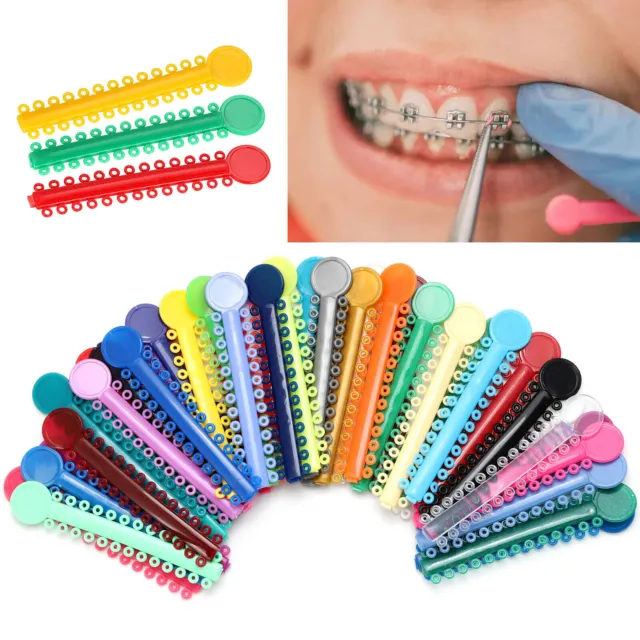 1040 Pcs Dental Orthodontic Ligature Ties Elastic Rubber Band Braces Mixed Color