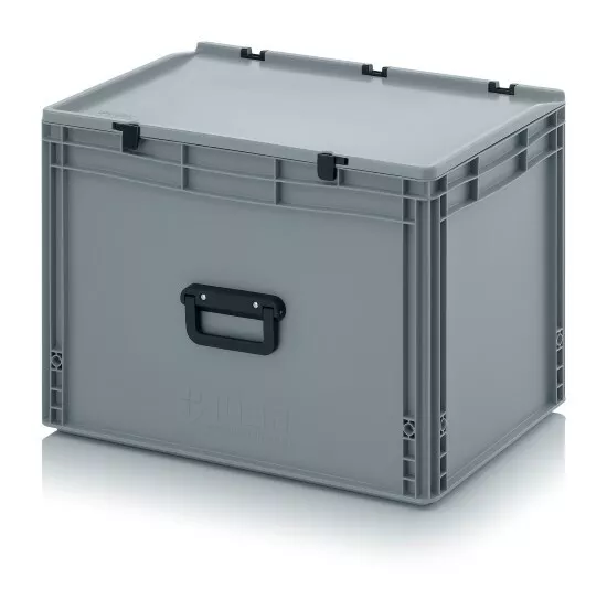 Récipient Euro 60 x 40 x 43,5 avec poignée et couvercle récipient empilable Eurobox 600 x 400 x 435