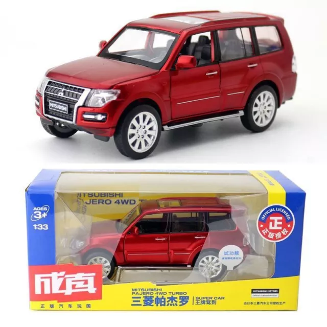 1:33 Mitsubishi Pajero SUV Model Car Toys Diecast Toy Vehicle Kids Gift Boys Red
