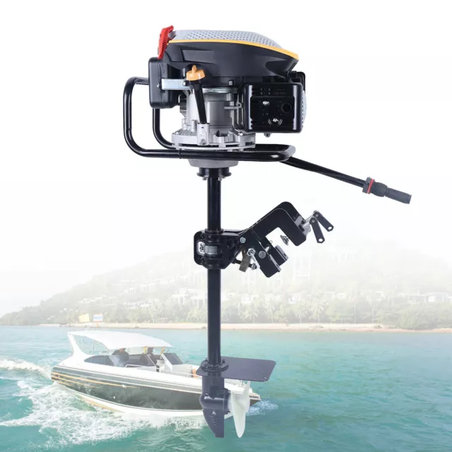 4 Stroke 9 HP Heavy Duty Outboard Motor Fishing Boat Engine w/Air Cooling System