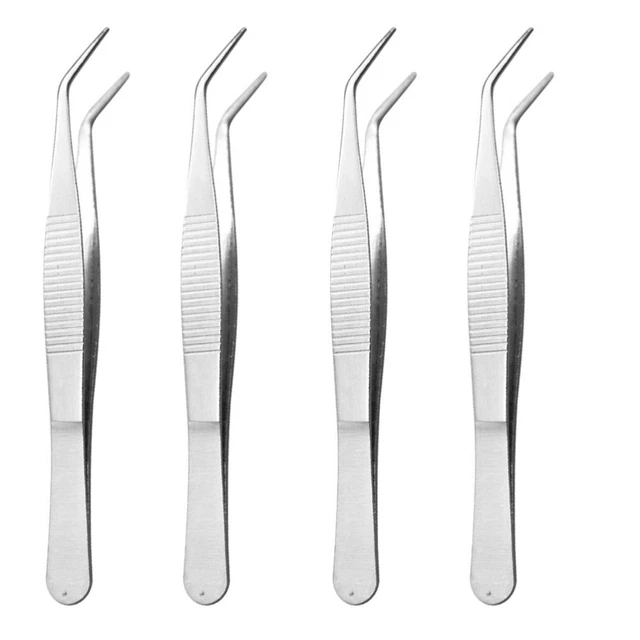 4 piezas Pinzas antiestáticas de acero inoxidable 4 cm Pinzas de pino para la reparación de E