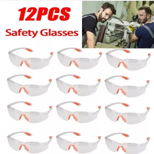 2/12X Clear Safety Goggles Anti-Fog&Anti-Scratch Eye Protection Work/Lab Glasses