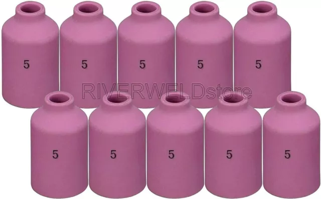 10pk TIG Gas Lens Ceramic Cup 54N17 #5 for TIG Welding Torch WP 17 18 26