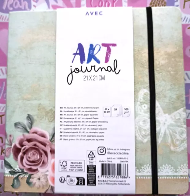 Aquarellblock Kunstmappe 21x21cm Art Journal Aquarellpapier 28 Blatt Skizzenbuch