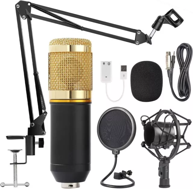 AU BM800 Condenser Microphone Kit Studio Suspension Boom Scissor Arm Stand Desk