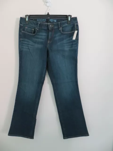 Sonoma Life and Style Women's Bootcut Midrise Denim Jeans Dark Wash Size 12S NWT