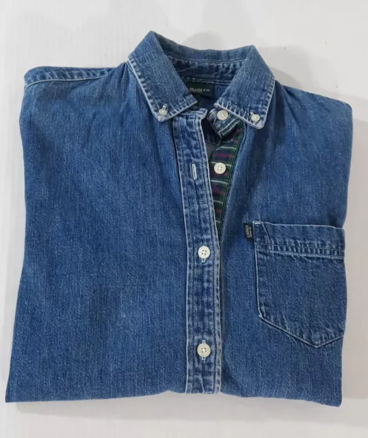 VTG Lauren Jeans Co Ralph Lauren Long Sleeve Denim Shirt Women S Petite Blue