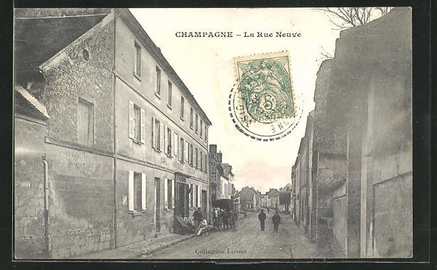 CPA Champagne, La Rue Neuve, Street View 1906