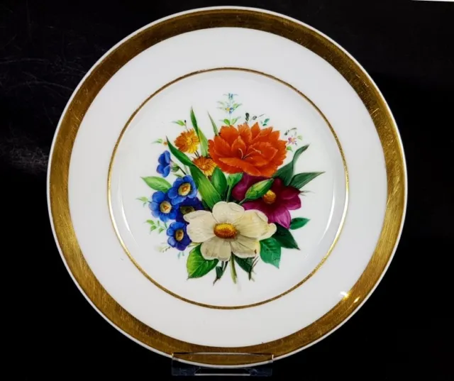 Porzellan Teller Blumen Schlesien um 1850 - 1880 AL416
