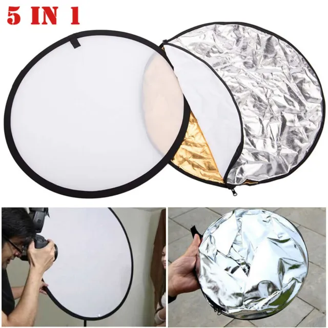 24-Inch 5 in 1 Photography Photo Video Studio Lighting Photographic Reflector US