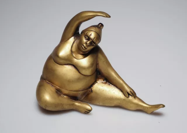 A Very Nice Vintage Brass Yoga Woman Statue
