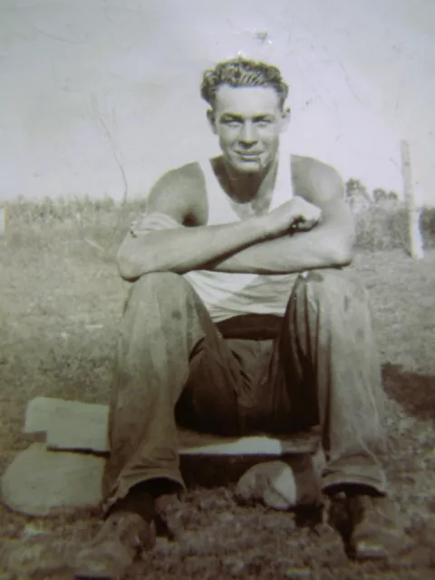 Vtg 1933 Original Photo~Movie Star Handsome Young Man In Muscle Shirt~Gay Int