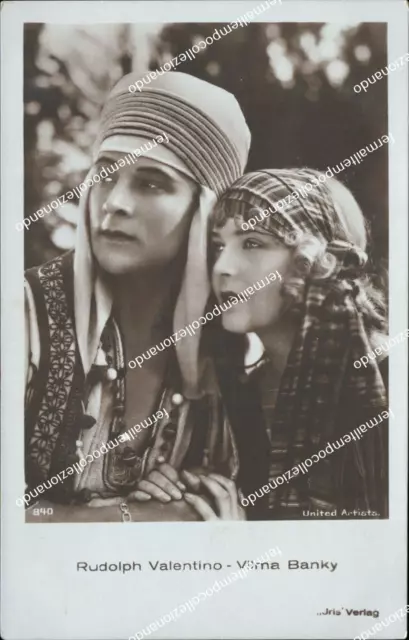 bc579 cartolina rudolph valentino vilma  banky actress star personaggi famosi