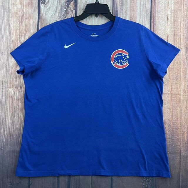Nike MLB Chicago Cubs T-Shirt Mens XXL Blue Baseball Tee Short Sleeve